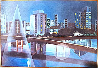 Peinture intitulée "Urbano" par Galvão, Œuvre d'art originale, Huile Monté sur Châssis en bois