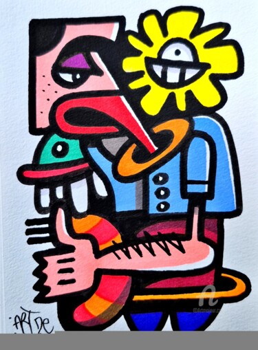 Drawing titled "Sunny" by Art De Noé, Original Artwork, Acrylic