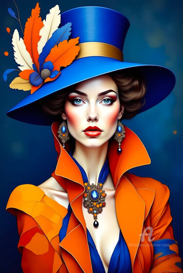 Digital Arts titled "23-Fantasy woman po…" by Teresa Casas, Original Artwork, AI generated image