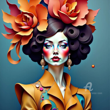 28-Fantasy woman portrait Arte digitale intitolato "28-Fantasy woman po…" da Teresa Casas, Opera d'arte originale, Immagine generata dall'IA