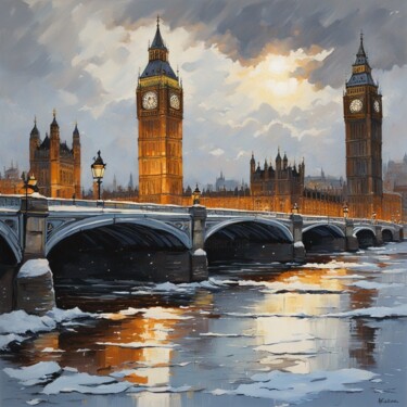 「London Through the…」というタイトルのデジタルアーツ Harshil Rathodによって, オリジナルのアートワーク, デジタル絵画