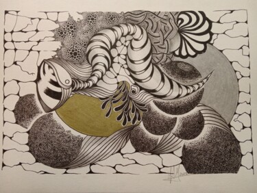 Σχέδιο με τίτλο "The other World" από Miguel Marques, Αυθεντικά έργα τέχνης, Μελάνι