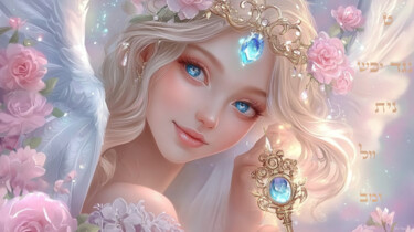 数字艺术 标题为“Angel with the Elix…” 由Asnat Unnger, 原创艺术品, 数字油画