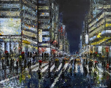 Schilderij getiteld "Impressionist Citys…" door María Ya, Origineel Kunstwerk, Acryl
