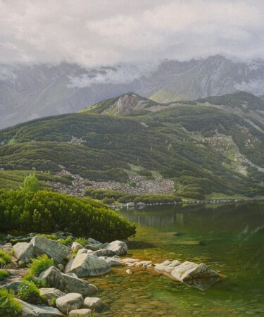 On the shore of a mountain lake Ζωγραφική με τίτλο "On the shore of a m…" από Emil Mlynarcik, Αυθεντικά έργα τέχνης, Λάδι Τοποθετήθηκε στο Ξύλινο φορείο σκε…