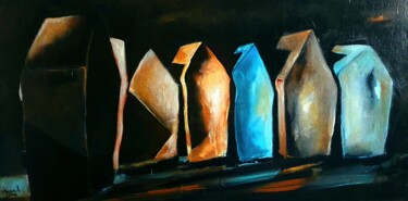 Painting titled "Alignement" by Yann Laurent, Original Artwork, Acrylic