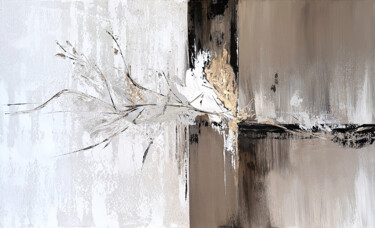 Schilderij getiteld "Rooted Silence" door Tatiana Malinovscaia, Origineel Kunstwerk, Acryl Gemonteerd op Frame voor houten b…