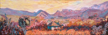 Картина под названием "Bord de Drôme, Die" - Sophie Mathieu, Подлинное произведение искусства, Акрил Установлен на Деревянна…
