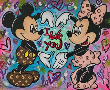 I love you - Minnie & Mickey Mouse "I love you - Minnie…" başlıklı Tablo Luana Muntoni (MunLu) tarafından, Orijinal sanat, Akrilik
