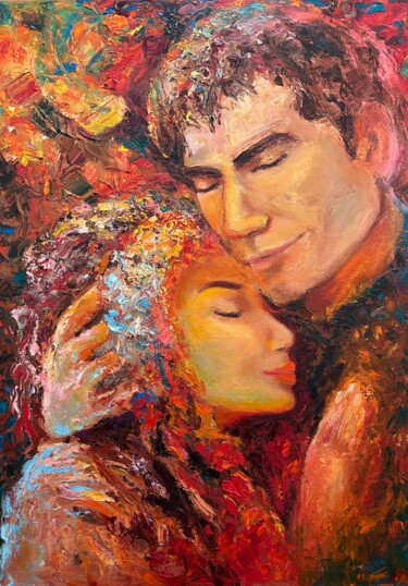 «tenderness» A painting about love, a man and a woman 绘画 标题为“«tenderness» A pain…” 由Tatyana Nefedova, 原创艺术品, 油 安装在木质担架架上