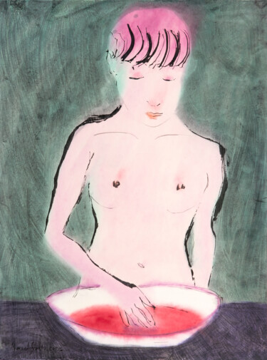Peinture intitulée "Threshold" par Marcel Garbi, Œuvre d'art originale, Aquarelle