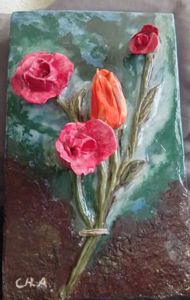 Sculpture titled "Bouquet floral" by María Rosario Aladro Loza, Original Artwork, Ceramics