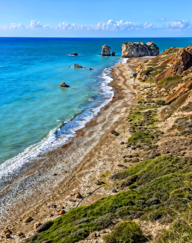 数字艺术 标题为“Coastal Cliffs and…” 由Sergei Gundorov, 原创艺术品, 数字油画