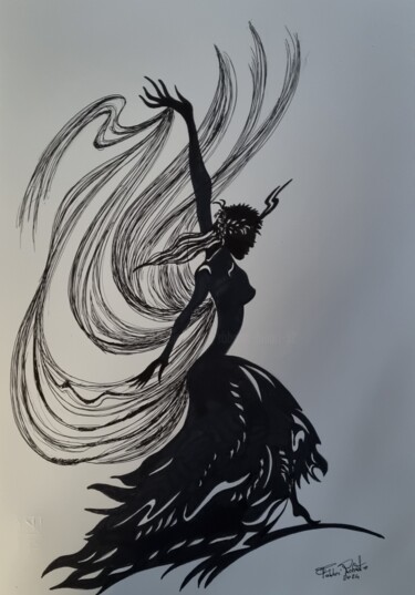 「black and white 1」というタイトルの描画 Robyによって, オリジナルのアートワーク, インク
