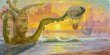 Painting titled "Salvador Dalí Kraken" by Kyrylo Bondarenko, Original Artwork, Oil