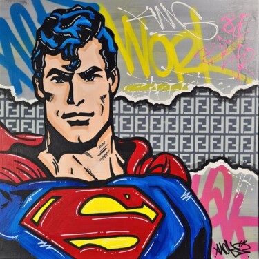 绘画 标题为“Superman - Luxurious” 由Nacks, 原创艺术品, 丙烯 安装在木质担架架上