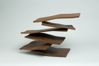 Sculpture titled "6 lames horizontales" by Etienne Viard, Original Artwork, Stainless Steel