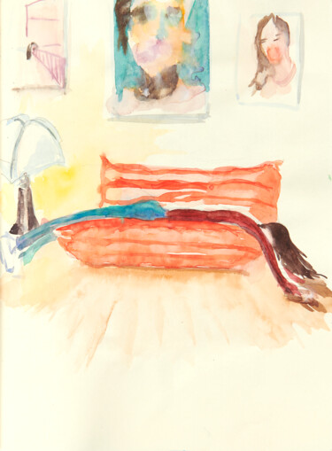 Dessin intitulée "la posture du Togo" par Corinthia Dream, Œuvre d'art originale, Aquarelle