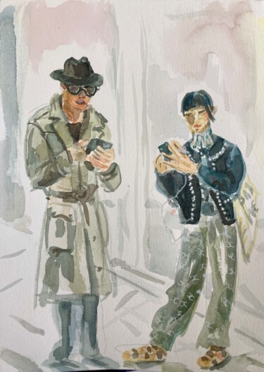 Dessin intitulée "Le Marais, Paris, F…" par Corinthia Dream, Œuvre d'art originale, Aquarelle