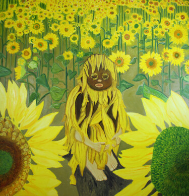 绘画 标题为“tournesol au monde” 由Alice Goudon, 原创艺术品, 布