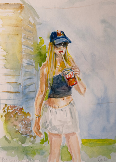 Dessin intitulée "America" par Corinthia Dream, Œuvre d'art originale, Aquarelle