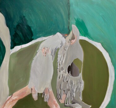 Painting titled "Nevrotic storm just…" by Alice Goudon, Original Artwork, Fabric