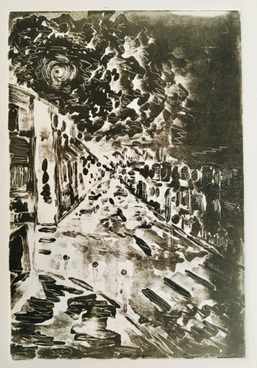 Printmaking titled "Rue de Lannoy, Lille" by Luis Meyer, Original Artwork, Engraving