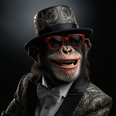 Fotografie getiteld "ANTHRO-MONKEY" door Anki, Origineel Kunstwerk, Aluminium