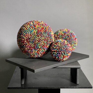 "3-SPHÈRE" başlıklı Heykel Philippe Fares tarafından, Orijinal sanat, Akrilik