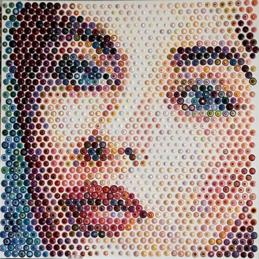Schilderij getiteld "Liz Taylor " door Vincent Guillard, Origineel Kunstwerk, Acryl