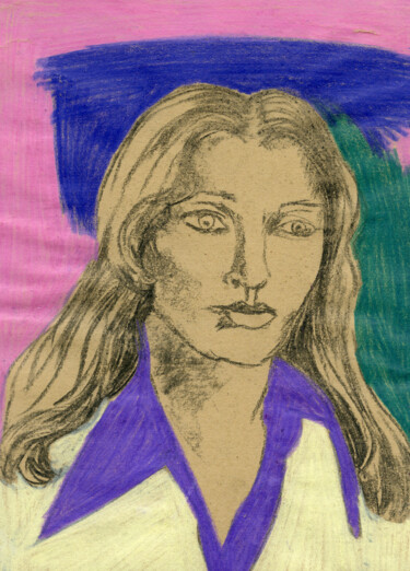 Dessin intitulée "- AZUR " par Laurent  Poleo-Garnier, Œuvre d'art originale, Pastel