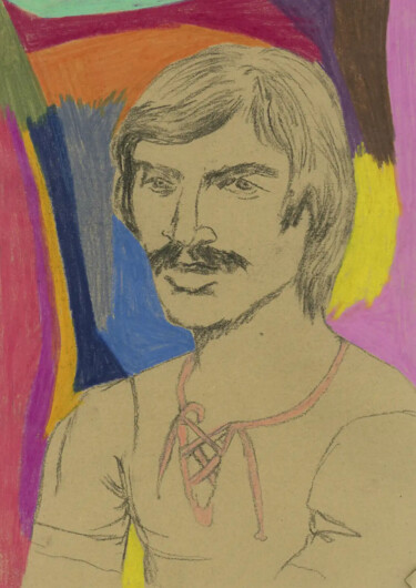 Drawing titled "1976" by Laurent  Poleo-Garnier, Original Artwork, Pastel