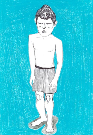 Dessin intitulée "L'enfant" par Laurent  Poleo-Garnier, Œuvre d'art originale, Papier