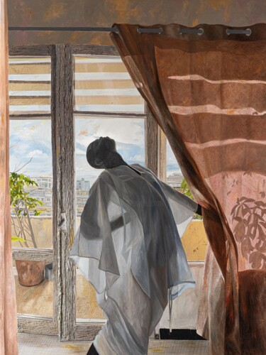 Painting titled "Les ombres dansent" by Elladj Lincy Deloumeaux, Original Artwork, Acrylic