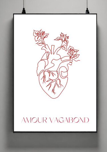 제목이 "Amour vagabond"인 그림 Belkis Rabie로, 원작, 아날로그 프린트
