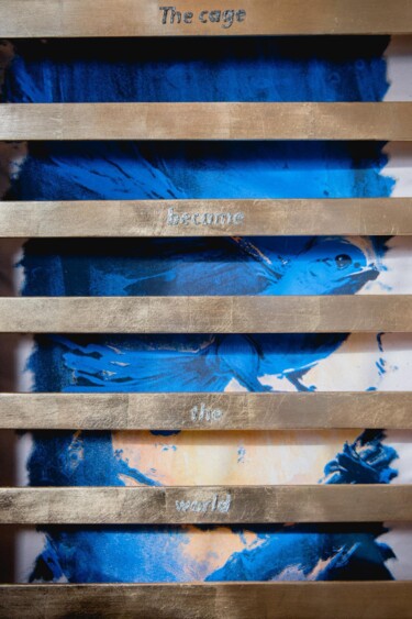 Printmaking titled "The cage became the…" by Daniel Nicolaevsky, Original Artwork, Metals