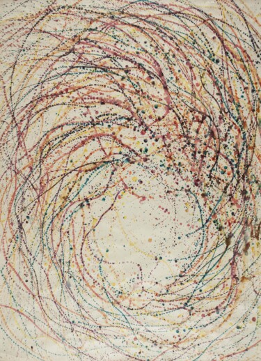 Painting titled "Bruissement" by Sophie Lambert, Original Artwork, Paper