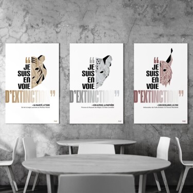 "Félins (Triptyque)" başlıklı Dijital Sanat Monira Sophan De Cuadra (Msc) tarafından, Orijinal sanat, Dijital baskı