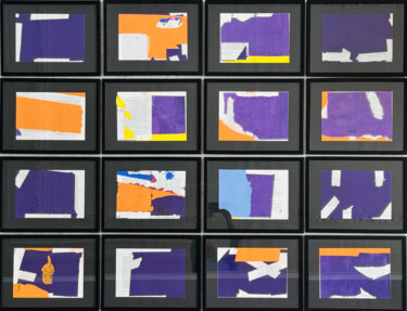 Ζωγραφική με τίτλο "PATCHWORK de 16 "Es…" από Norbert Engel, Αυθεντικά έργα τέχνης, Χαρτόνι