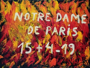 Peinture intitulée "Notre Dame" par Vionne, Œuvre d'art originale, Acrylique