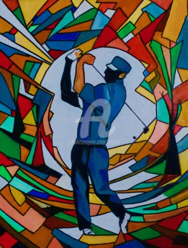 Painting titled "LE CLUB." by Esdez, Original Artwork, Fabric