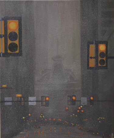 绘画 标题为“Philadelphia.” 由Sophie Cousineau, 原创艺术品, 油 安装在木质担架架上
