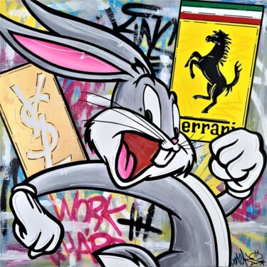 Pintura titulada "Bugs Bunny in the S…" por Nacks, Obra de arte original, Acrílico Montado en Bastidor de camilla de madera