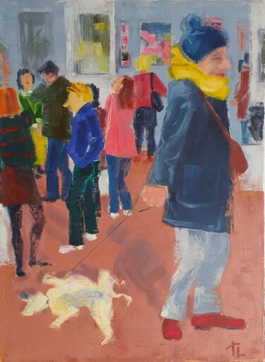 绘画 标题为“Au vernissage” 由Ludmila Ternano Dolgova, 原创艺术品, 油