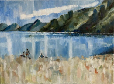 Peinture intitulée "Los Siete Lagos, Ar…" par Laurène Hillion, Œuvre d'art originale, Huile