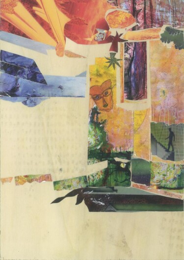 Disegno intitolato "La tonnara di Scope…" da Marc Raynaud, Opera d'arte originale, Collages Montato su Telaio per barella in…