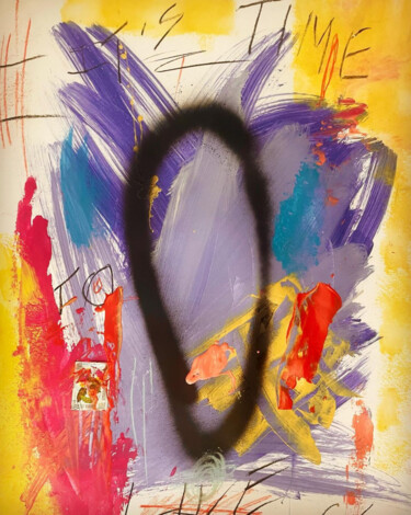 Desenho intitulada "It's Time" por Charles Le Doux, Obras de arte originais, Tinta spray