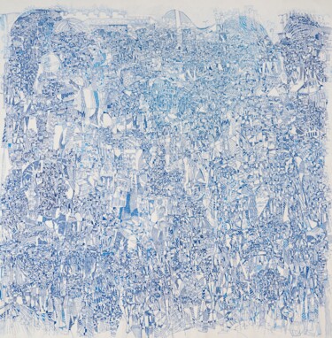Drawing titled "Blue Time" by Houston Maludi, Original Artwork, Ink