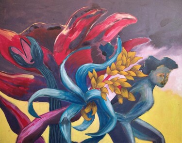 Peinture intitulée "Shelter 2" par Delphine Epron, Œuvre d'art originale, Acrylique