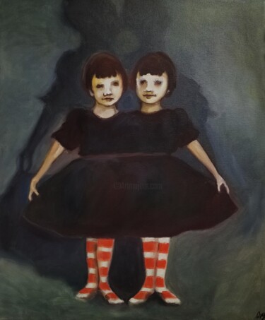 Peinture intitulée "DoubleJe" par Laurence  Ory, Œuvre d'art originale, Huile